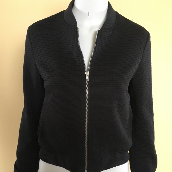 Brandy Melville Maty Black Bomber Jacket - Picture 2 of 6